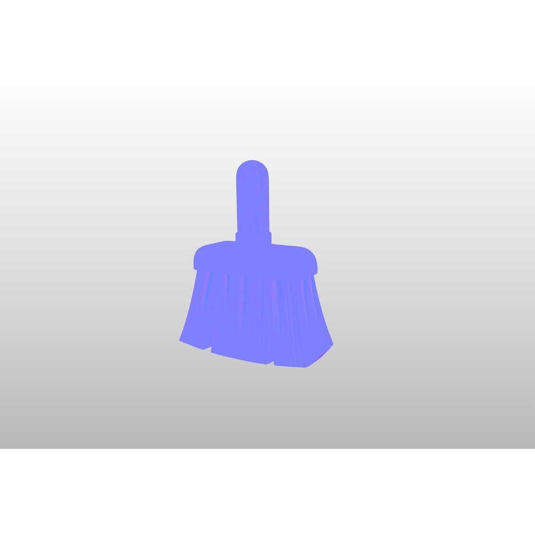 Cleaning Brush 3D Model – Cartoon Style Household Tool, FBX & OBJ - View 23