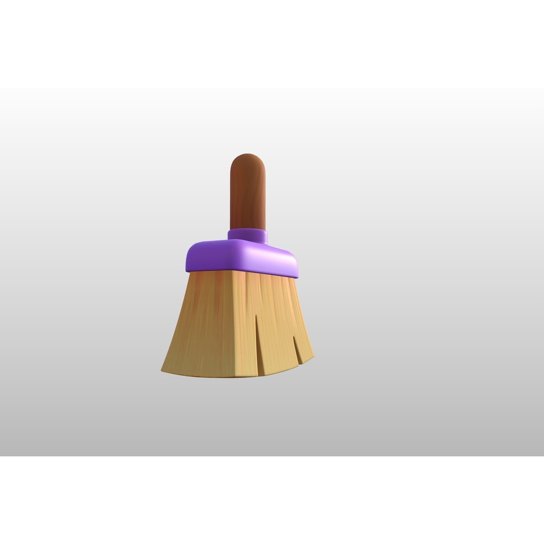 Cleaning Brush 3D Model – Cartoon Style Household Tool, FBX & OBJ - View 25