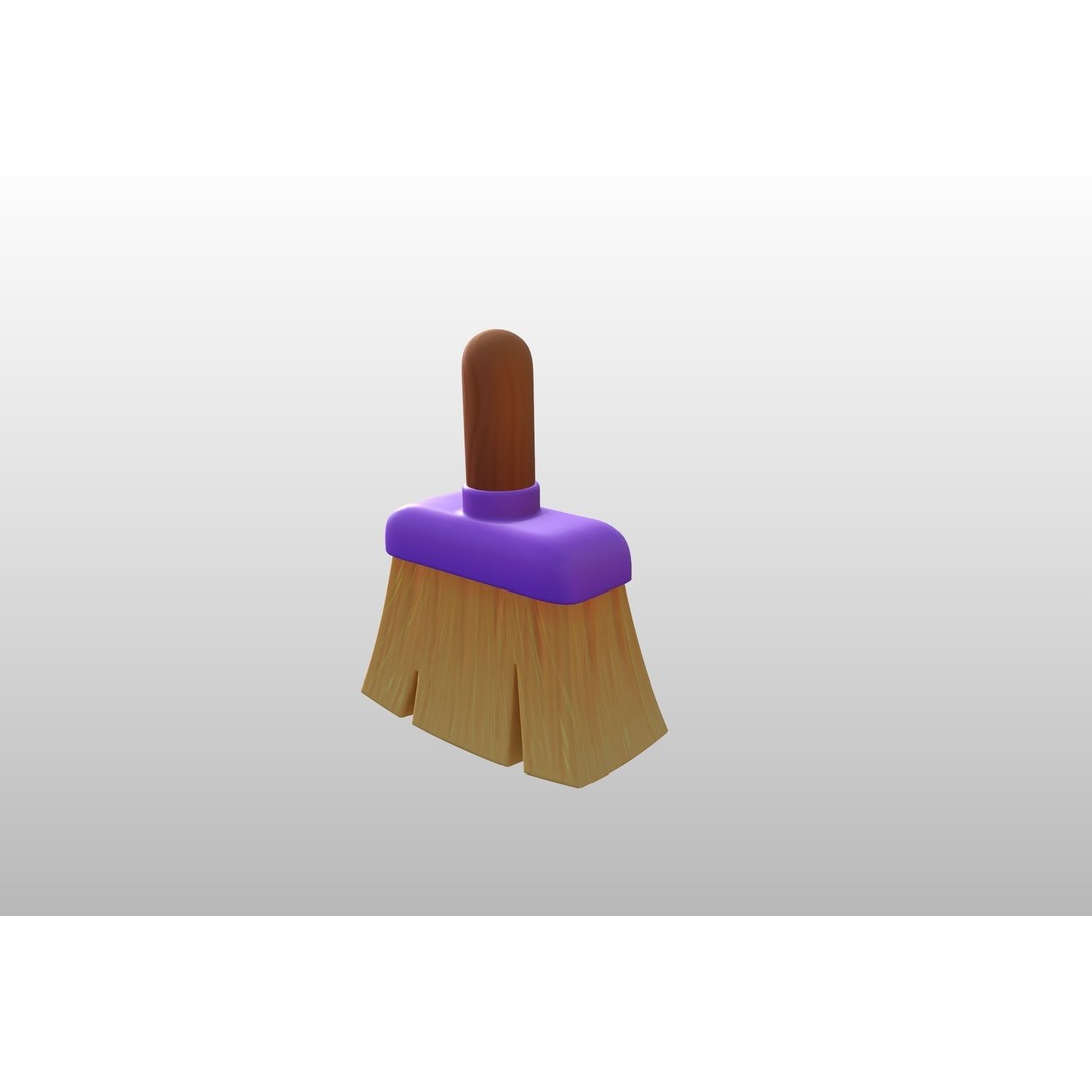 Cleaning Brush 3D Model – Cartoon Style Household Tool, FBX & OBJ - View 26