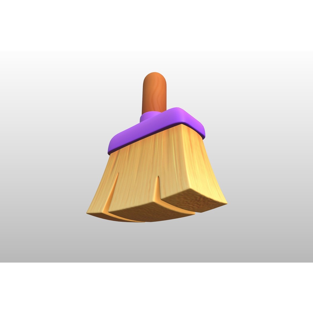 Cleaning Brush 3D Model – Cartoon Style Household Tool, FBX & OBJ - View 28