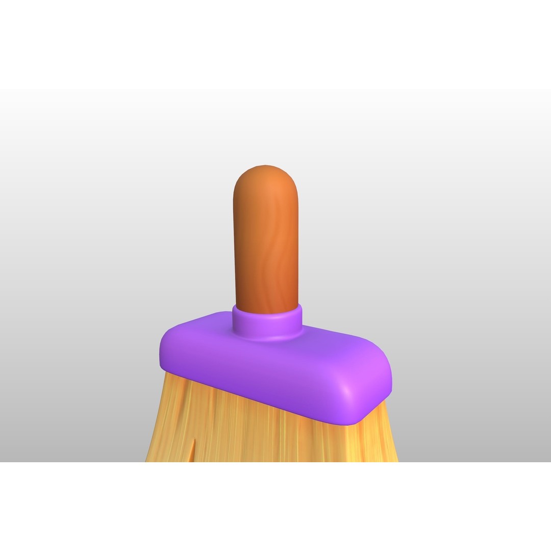 Cleaning Brush 3D Model – Cartoon Style Household Tool, FBX & OBJ - View 29