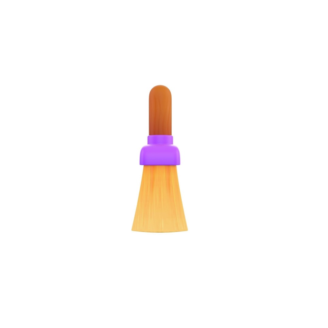 Cleaning Brush 3D Model – Cartoon Style Household Tool, FBX & OBJ - View 5