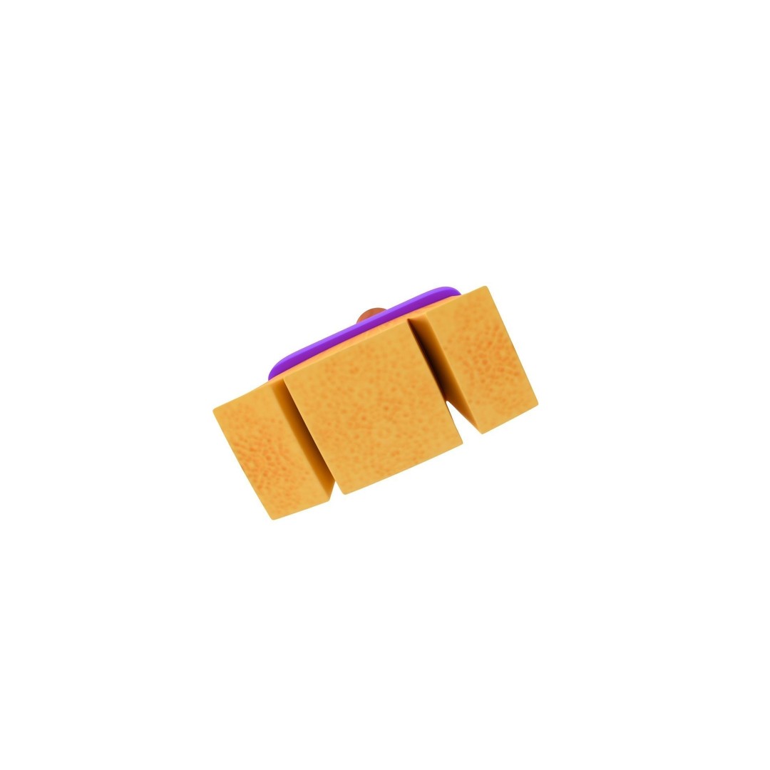Cleaning Brush 3D Model – Cartoon Style Household Tool, FBX & OBJ - View 6