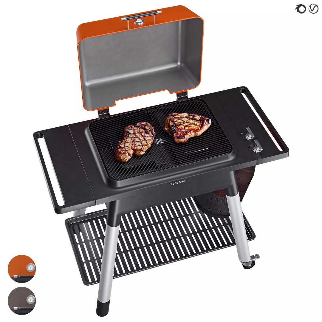 BORK G611 Gas Grill 3D Model – PBR Textured, FBX, OBJ Formats - View 4