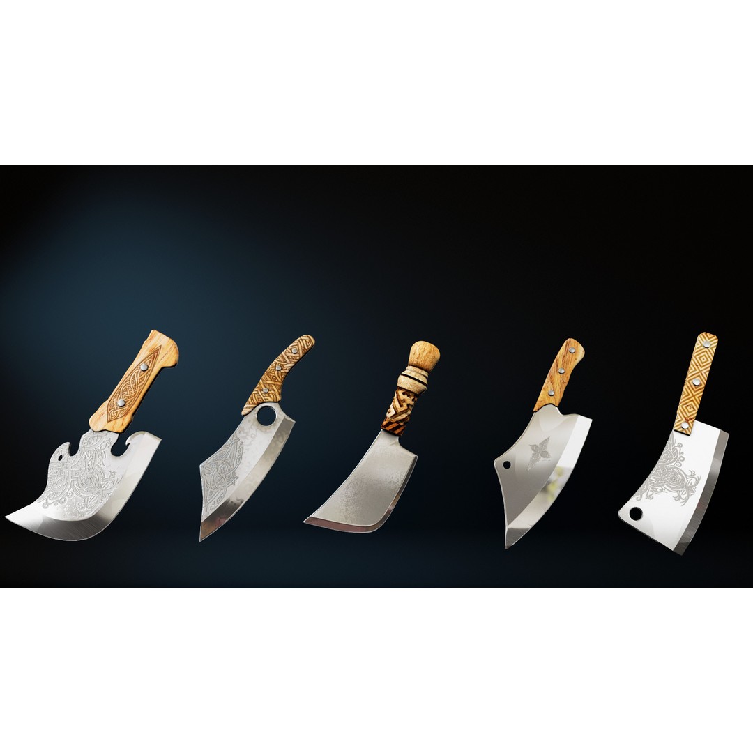Cleaver 3D Model – Low Poly PBR Kitchen Tool, FBX - View 10