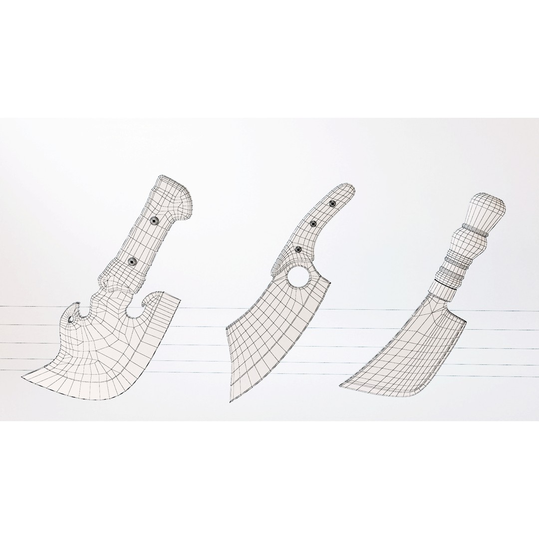 Cleaver 3D Model – Low Poly PBR Kitchen Tool, FBX - View 12