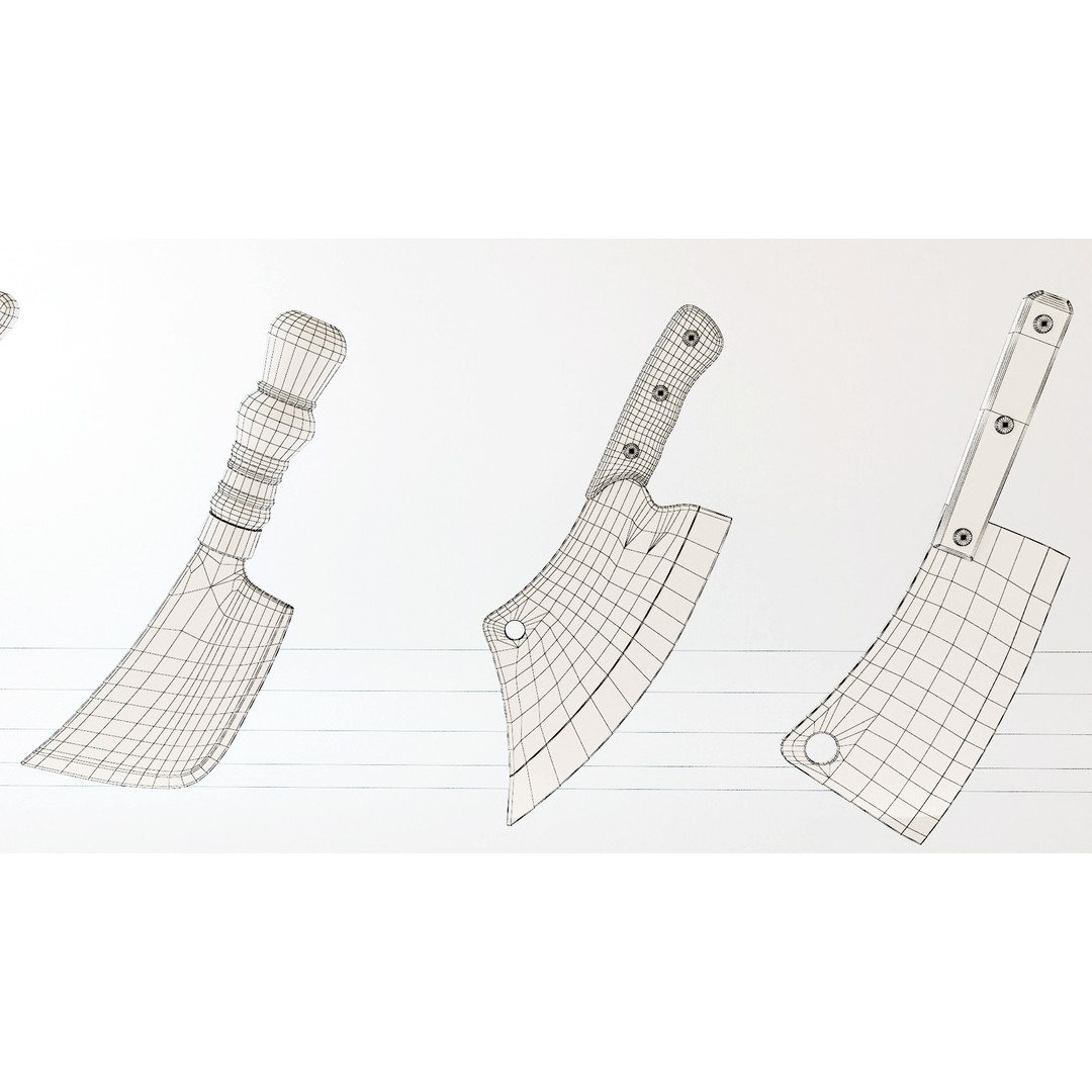 Cleaver 3D Model – Low Poly PBR Kitchen Tool, FBX - View 13