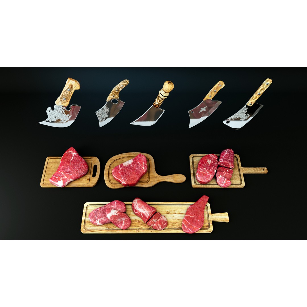 Cleaver 3D Model – Low Poly PBR Kitchen Tool, FBX - View 5