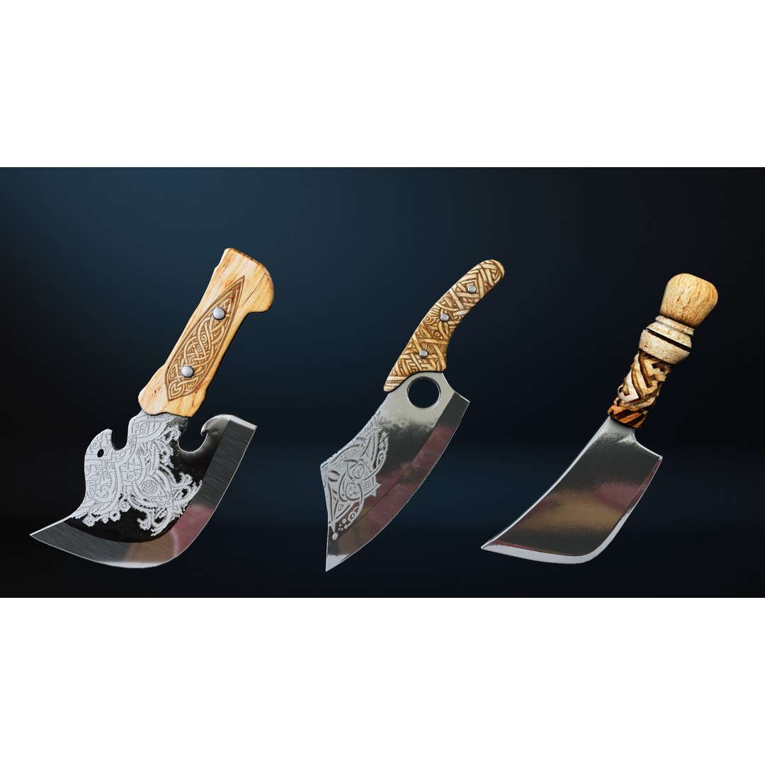 Cleaver 3D Model – Low Poly PBR Kitchen Tool, FBX - View 6