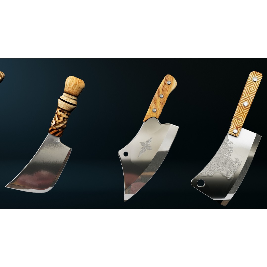 Cleaver 3D Model – Low Poly PBR Kitchen Tool, FBX - View 7