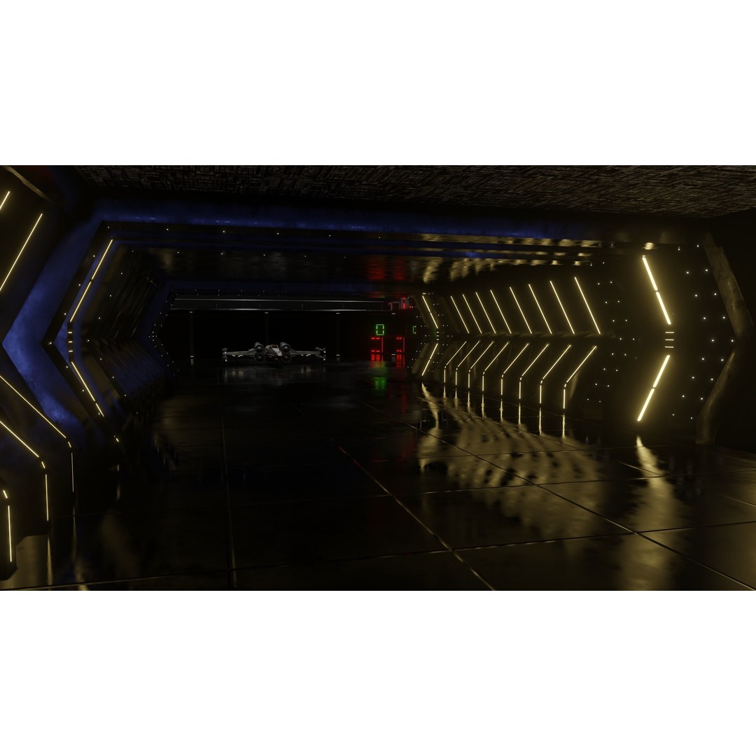 Star Wars Hangar Bay 3D Model – Low Poly Interior Asset, FBX - View 3