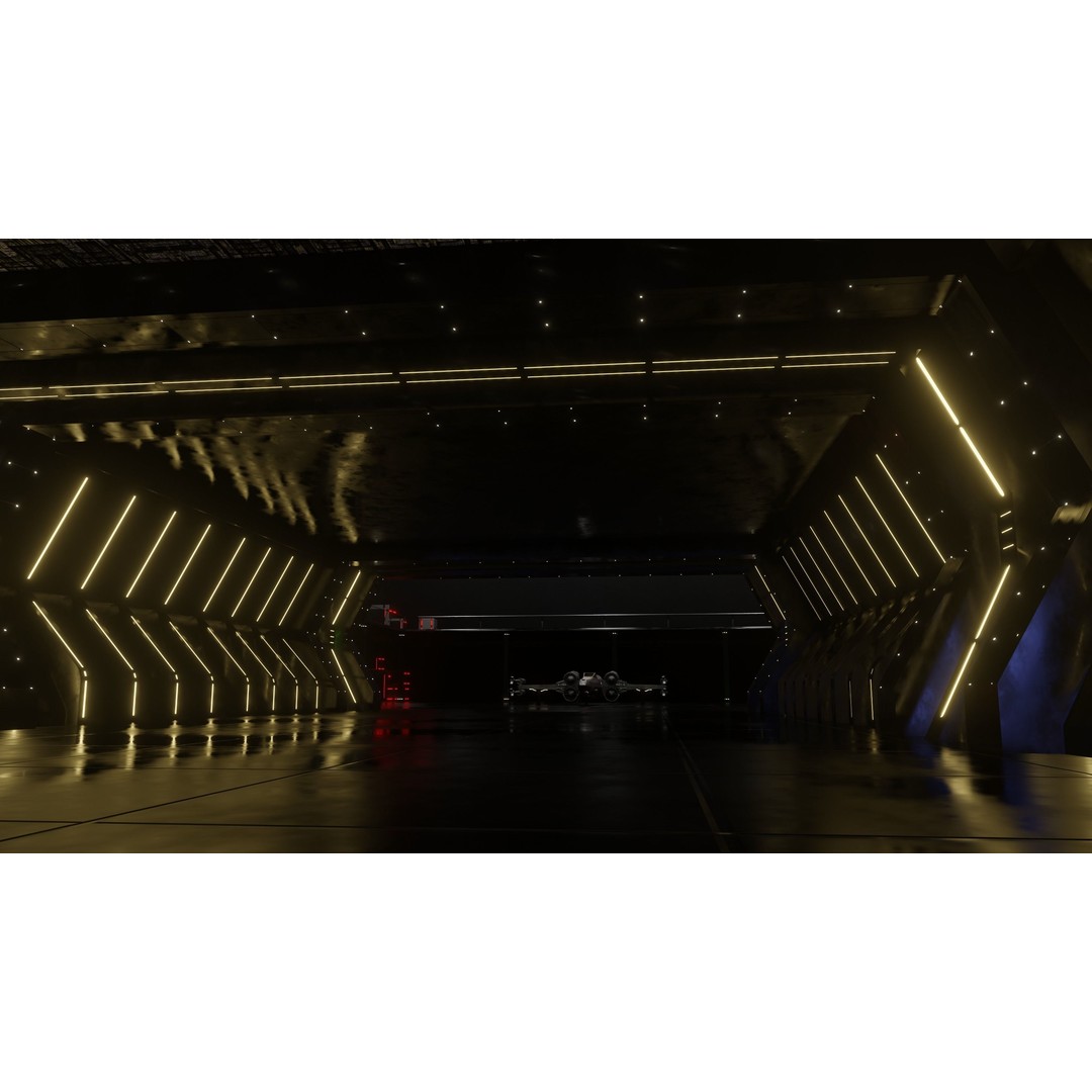 Star Wars Hangar Bay 3D Model – Low Poly Interior Asset, FBX - View 4