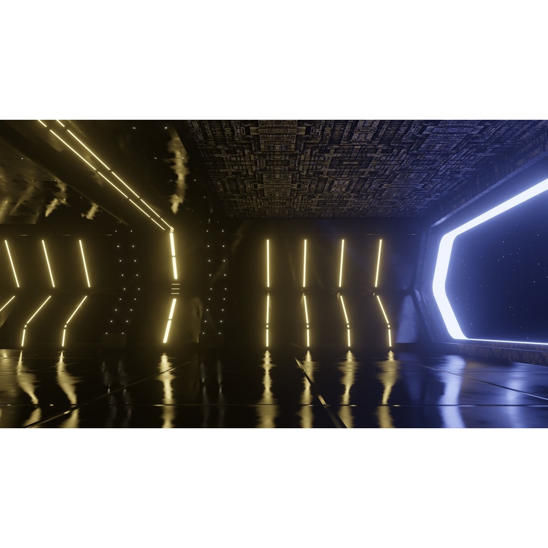 Star Wars Hangar Bay 3D Model – Low Poly Interior Asset, FBX - View 5