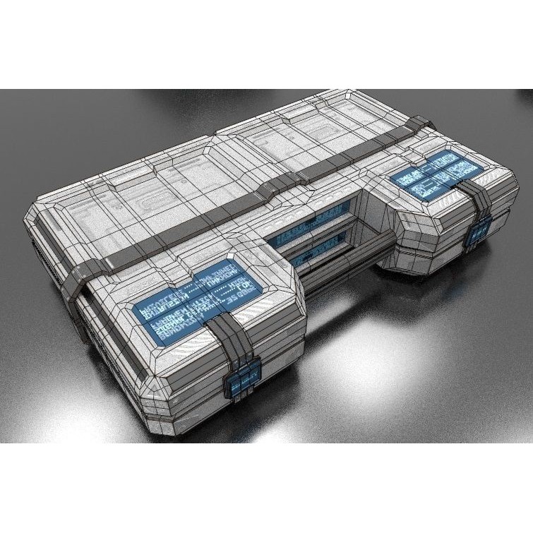Sci-Fi Loot Crate Box Cylinder Barrel 3D Model – Low Poly PBR Game Asset, FBX - View 14