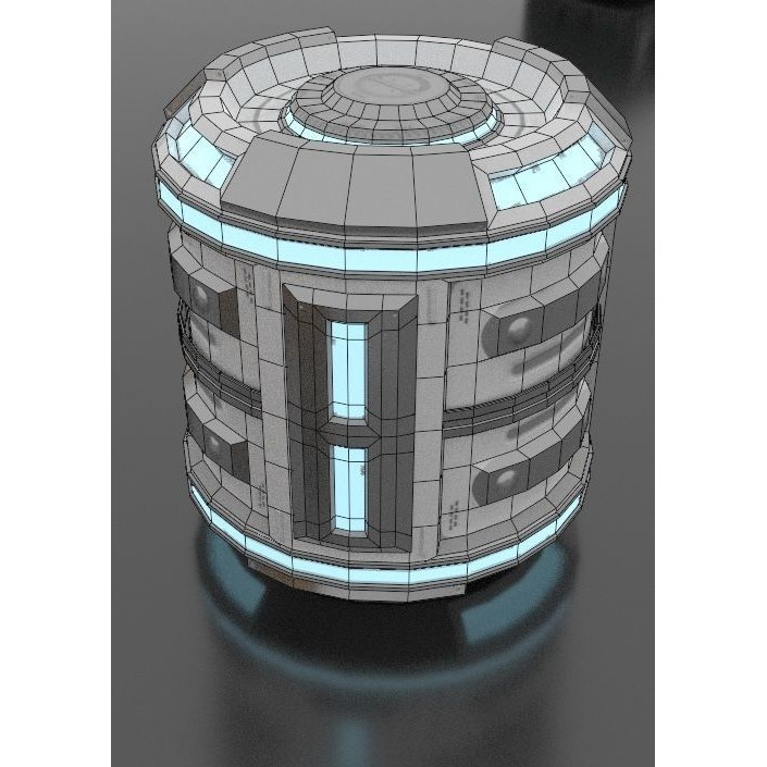 Sci-Fi Loot Crate Box Cylinder Barrel 3D Model – Low Poly PBR Game Asset, FBX - View 17