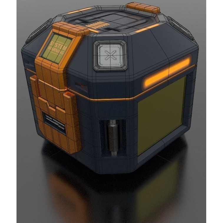Sci-Fi Loot Crate Box Cylinder Barrel 3D Model – Low Poly PBR Game Asset, FBX - View 18