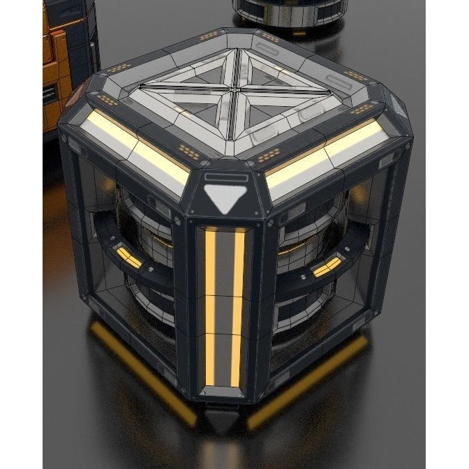 Sci-Fi Loot Crate Box Cylinder Barrel 3D Model – Low Poly PBR Game Asset, FBX - View 20