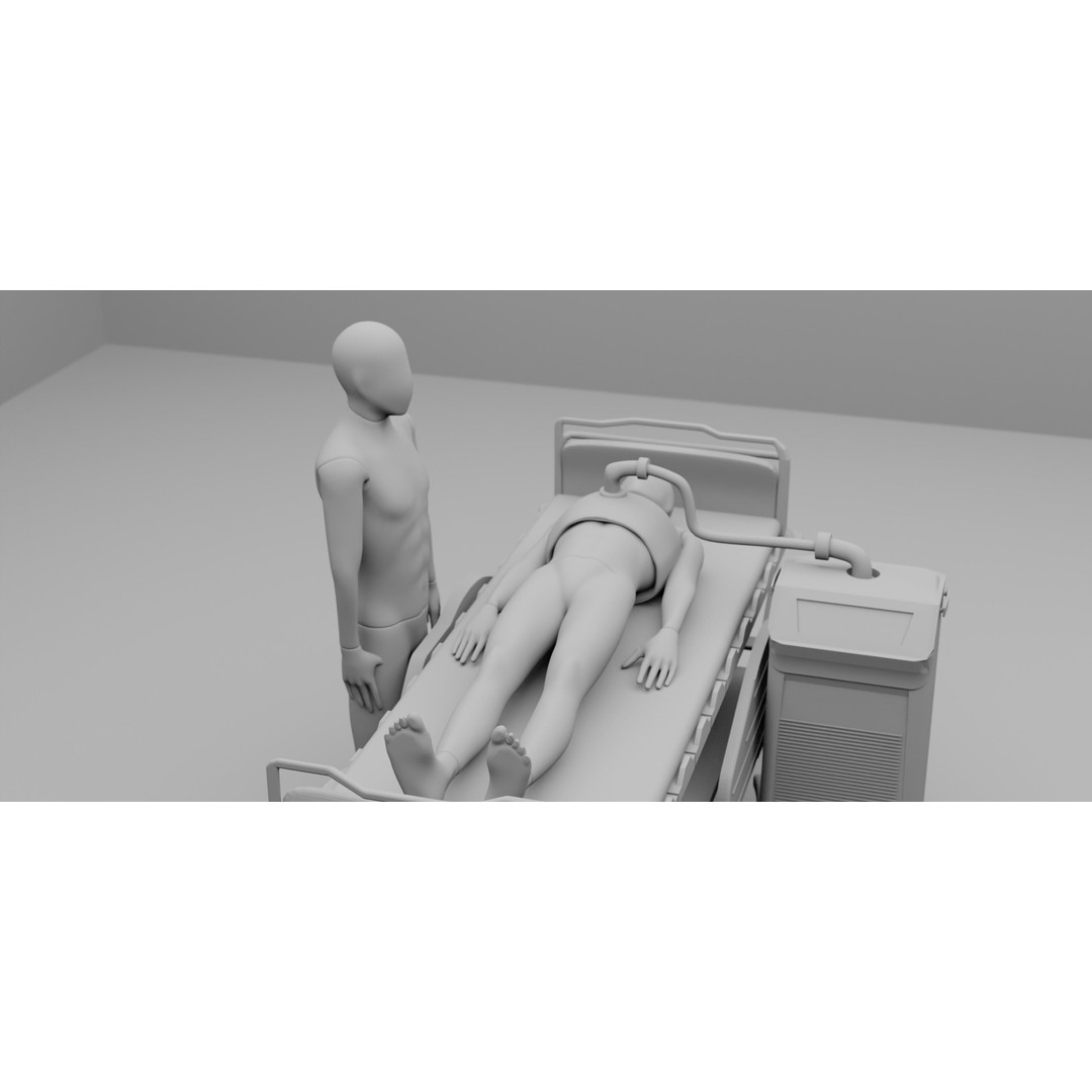 Hospital Bed 3D Model – Advanced Medical Equipment with Dual Ventilators - View 12