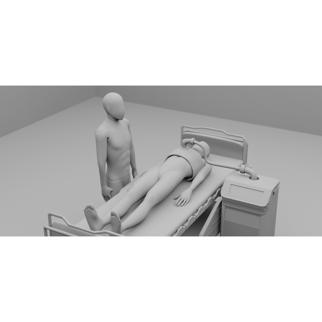 Hospital Bed 3D Model – Advanced Medical Equipment with Dual Ventilators - View 13