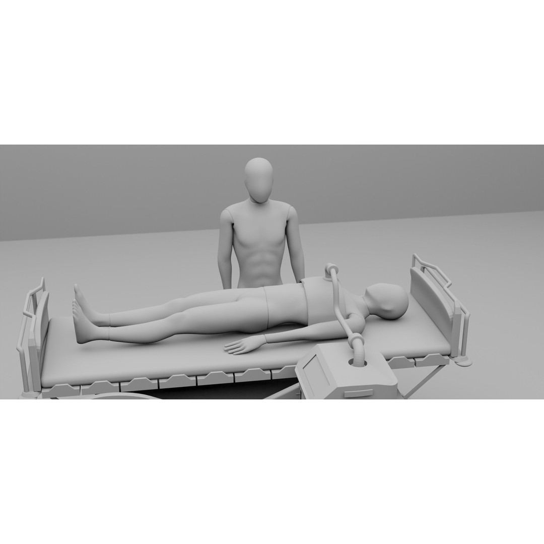 Hospital Bed 3D Model – Advanced Medical Equipment with Dual Ventilators - View 15