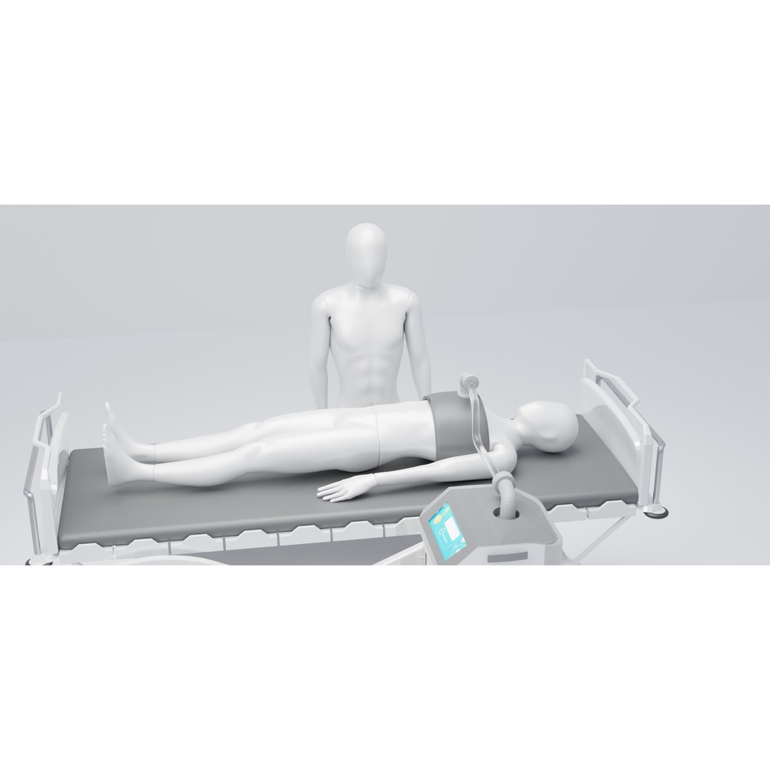 Hospital Bed 3D Model – Advanced Medical Equipment with Dual Ventilators - View 3