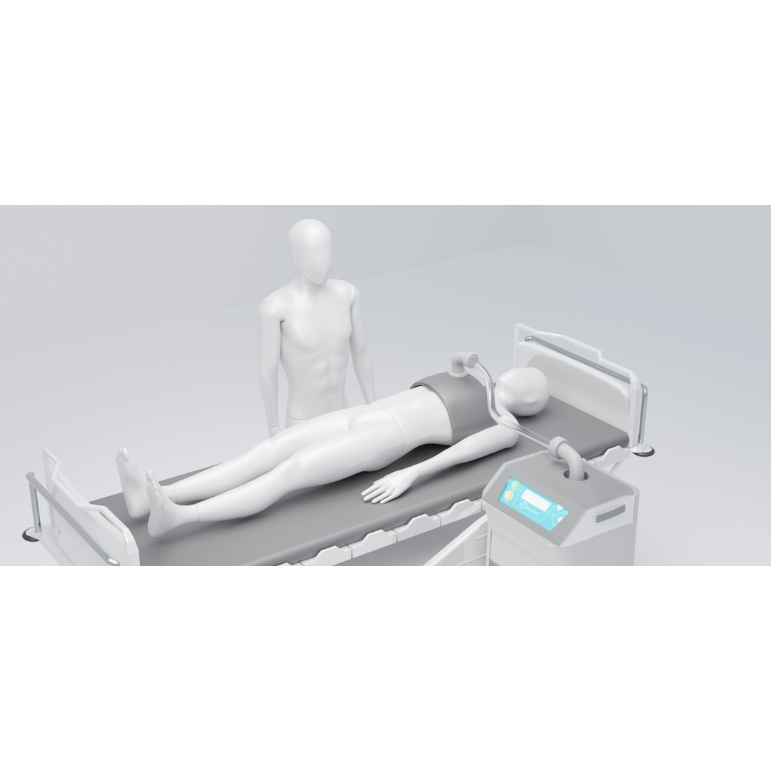 Hospital Bed 3D Model – Advanced Medical Equipment with Dual Ventilators - View 4
