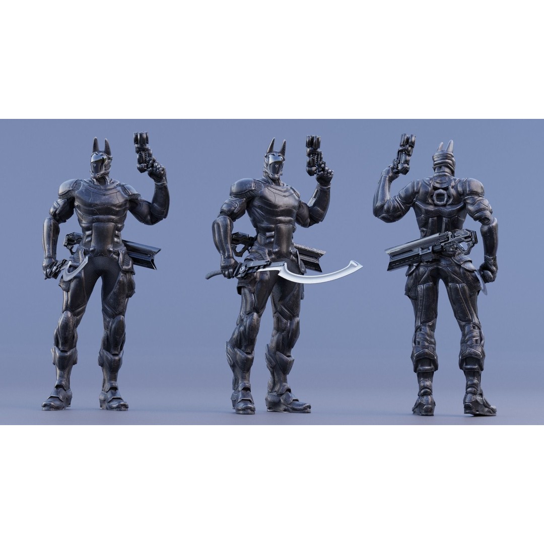Anubis 3D Model – Low Poly Rigged Character with PBR Textures, FBX - View 10
