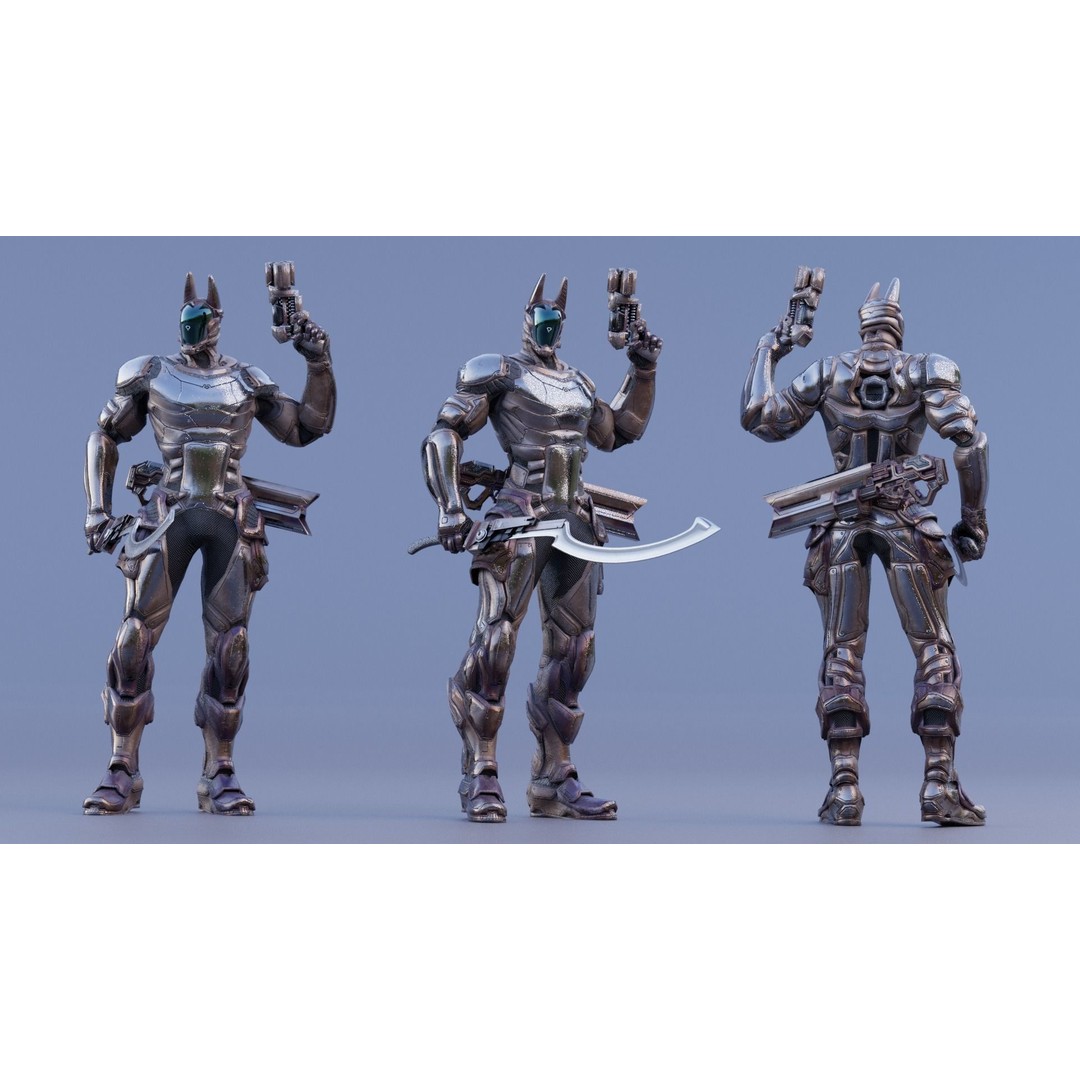 Anubis 3D Model – Low Poly Rigged Character with PBR Textures, FBX - View 12