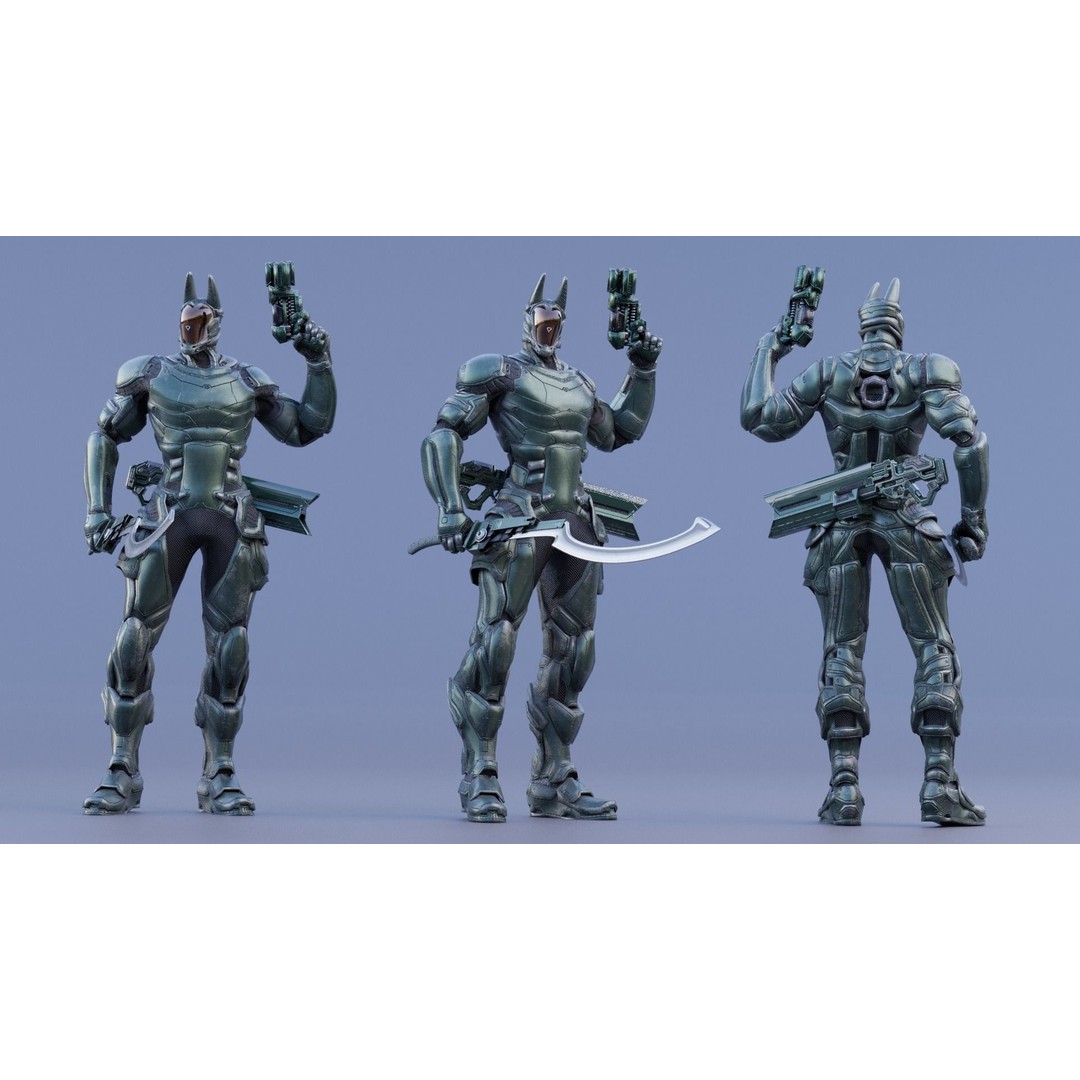 Anubis 3D Model – Low Poly Rigged Character with PBR Textures, FBX - View 13
