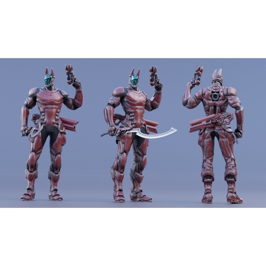 Anubis 3D Model – Low Poly Rigged Character with PBR Textures, FBX - View 14