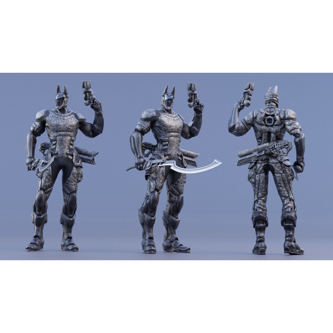 Anubis 3D Model – Low Poly Rigged Character with PBR Textures, FBX - View 15