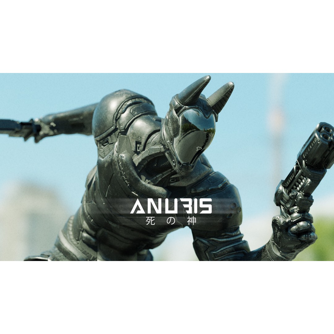 Anubis 3D Model – Low Poly Rigged Character with PBR Textures, FBX - View 3