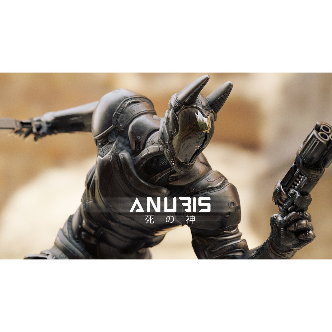 Anubis 3D Model – Low Poly Rigged Character with PBR Textures, FBX - View 4