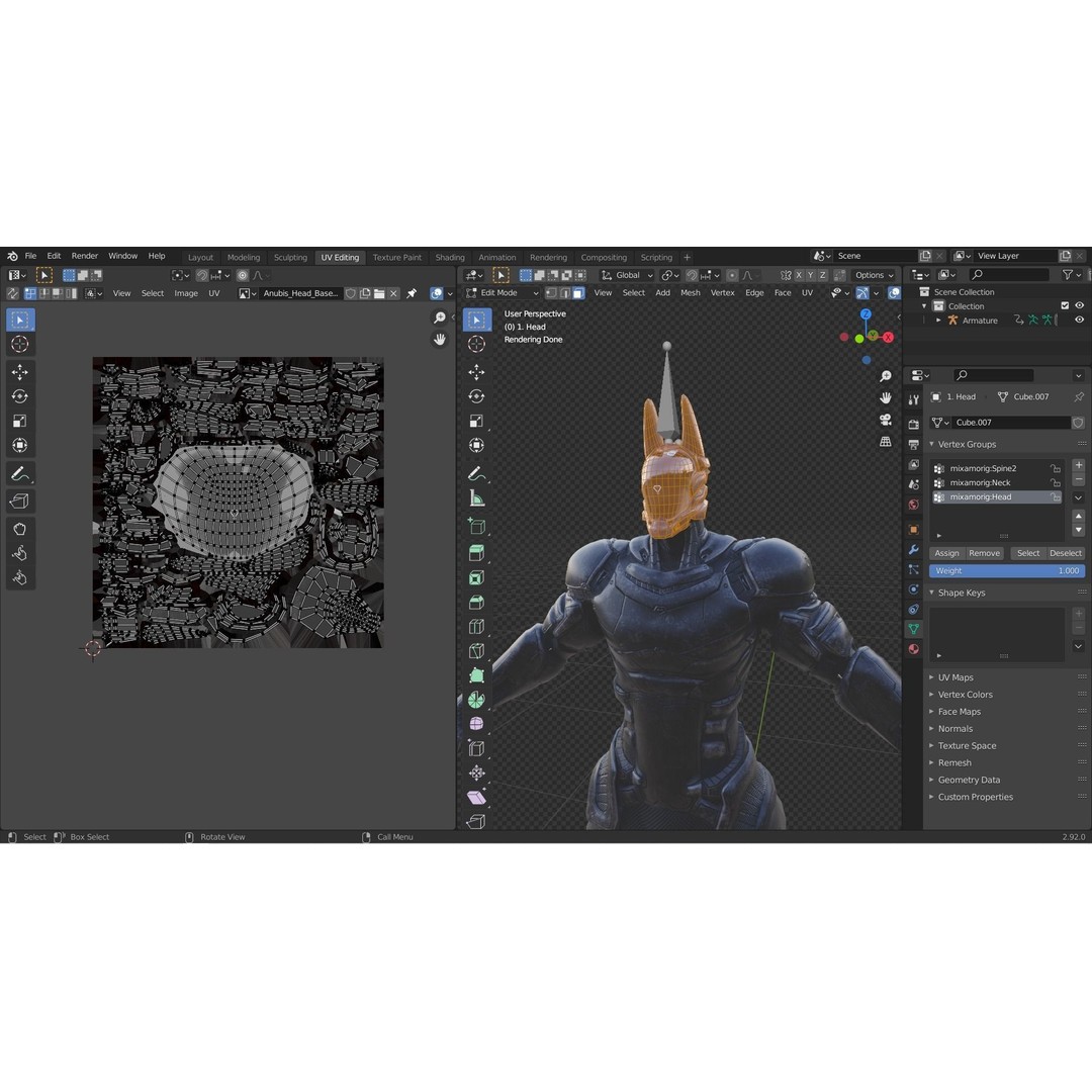 Anubis 3D Model – Low Poly Rigged Character with PBR Textures, FBX - View 54