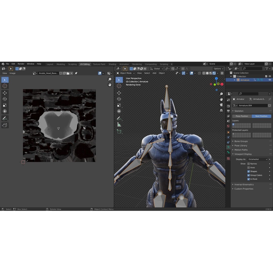 Anubis 3D Model – Low Poly Rigged Character with PBR Textures, FBX - View 55