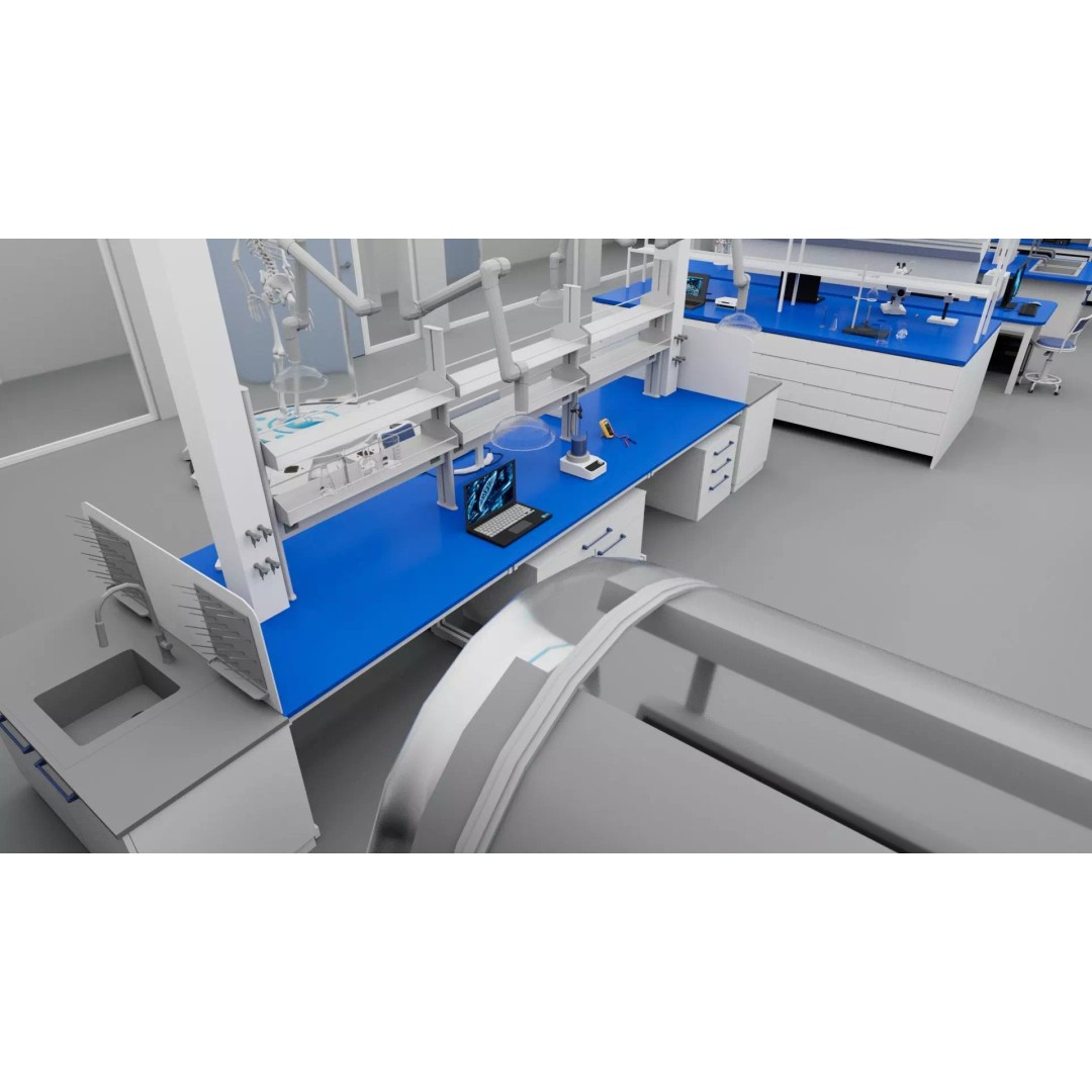 Laboratory Interior 3D Model – Low Poly Game Asset, FBX, Blender - View 10
