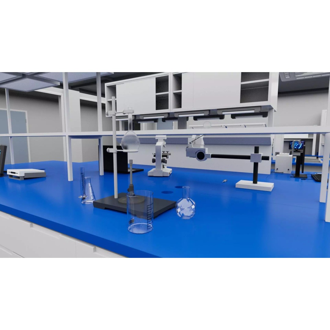 Laboratory Interior 3D Model – Low Poly Game Asset, FBX, Blender - View 12