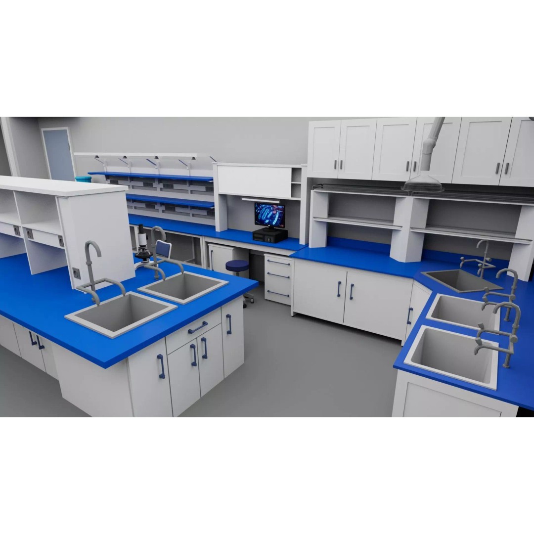 Laboratory Interior 3D Model – Low Poly Game Asset, FBX, Blender - View 14