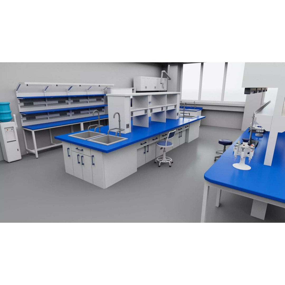 Laboratory Interior 3D Model – Low Poly Game Asset, FBX, Blender - View 4