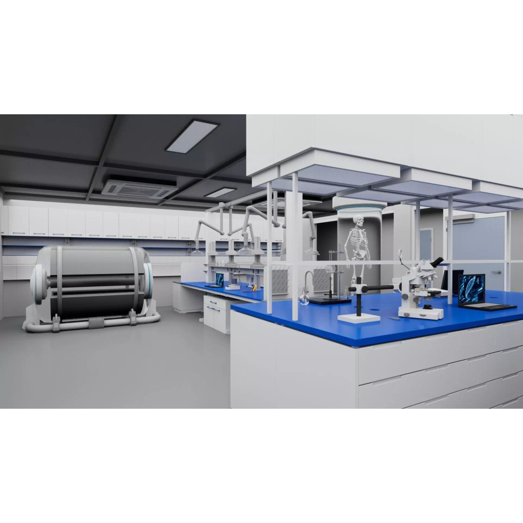 Laboratory Interior 3D Model – Low Poly Game Asset, FBX, Blender - View 6