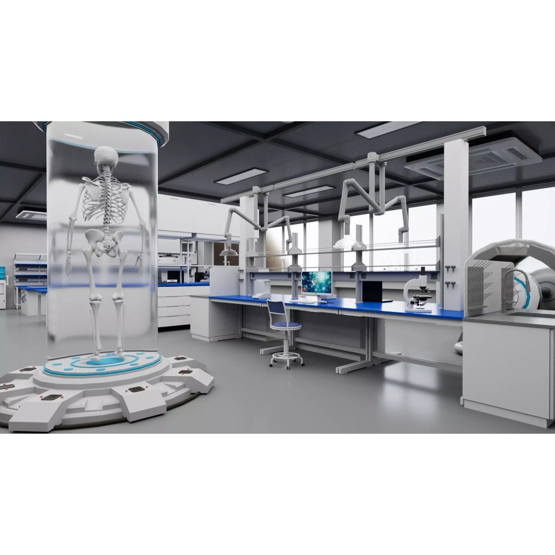 Laboratory Interior 3D Model – Low Poly Game Asset, FBX, Blender - View 8