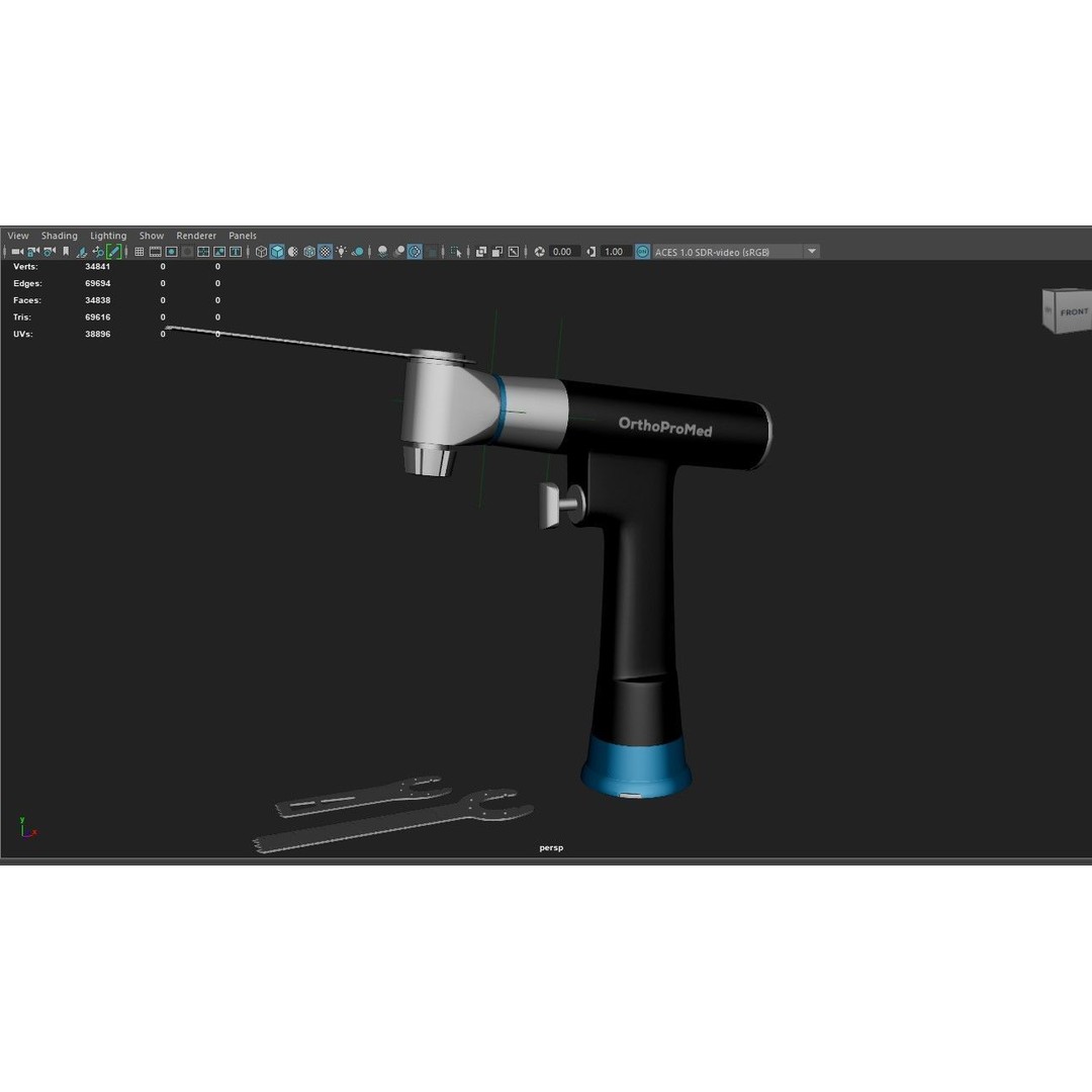 Surgical Drill 3D Model – Medical Device with PBR Textures, FBX, OBJ - View 14