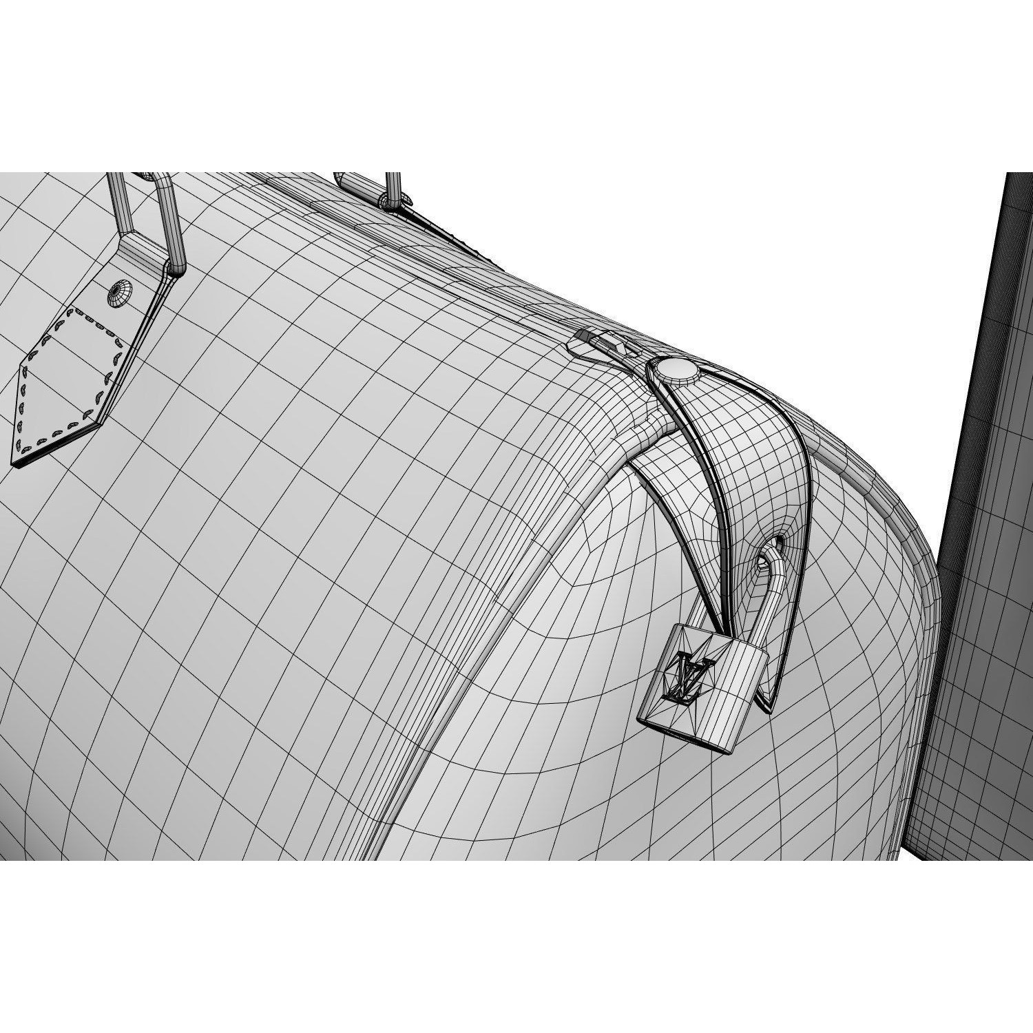 Set of Four Stylish Brown Bags - 3D Model - View 8