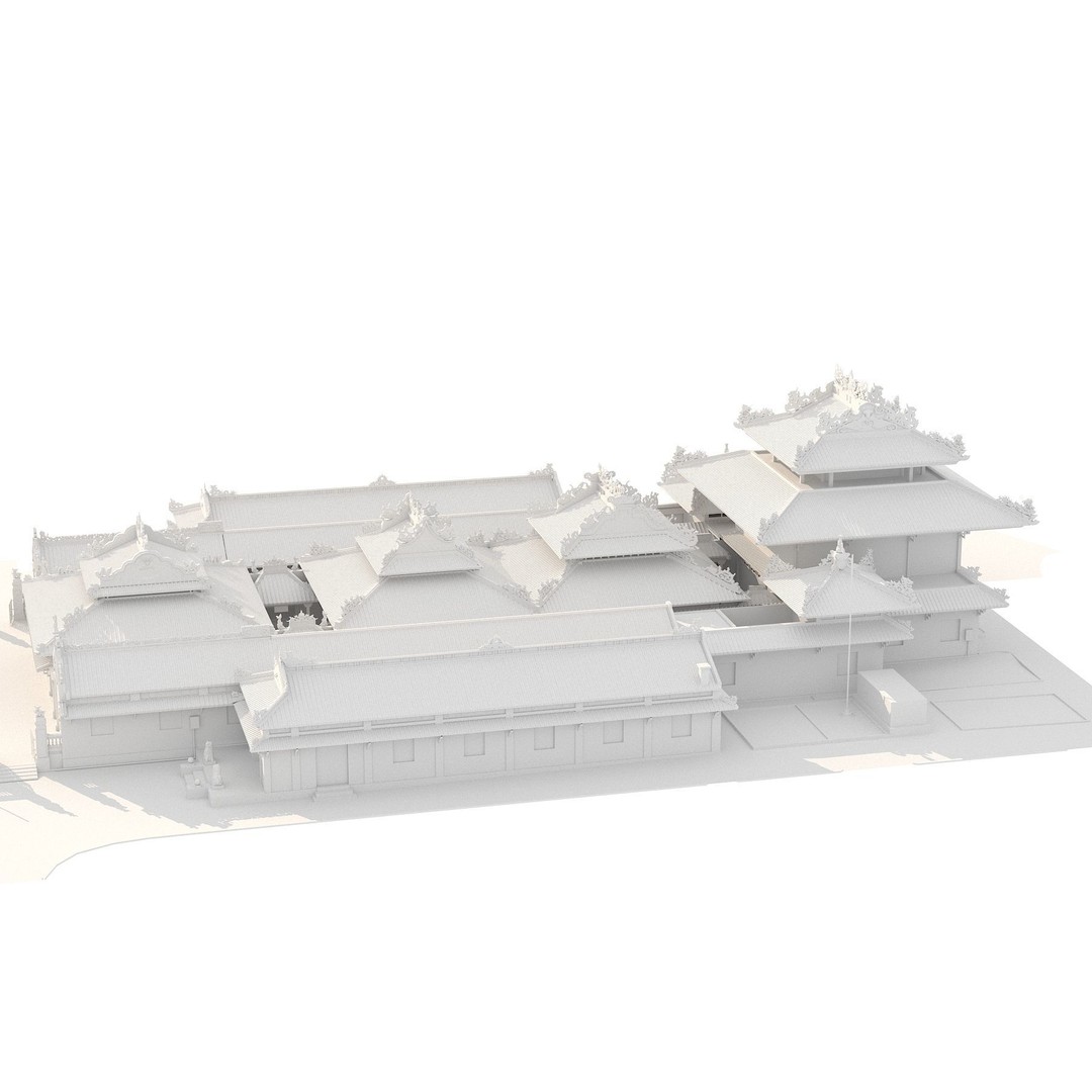 Ancient Temple 3D Model – Low Poly Architectural Asset, FBX