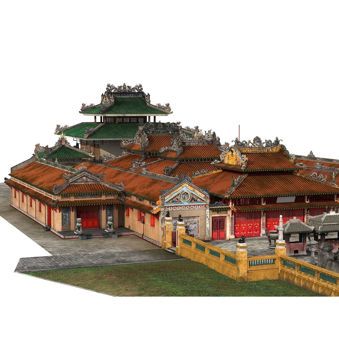 Ancient Temple 3D Model – Low Poly Architectural Asset, FBX - View 3