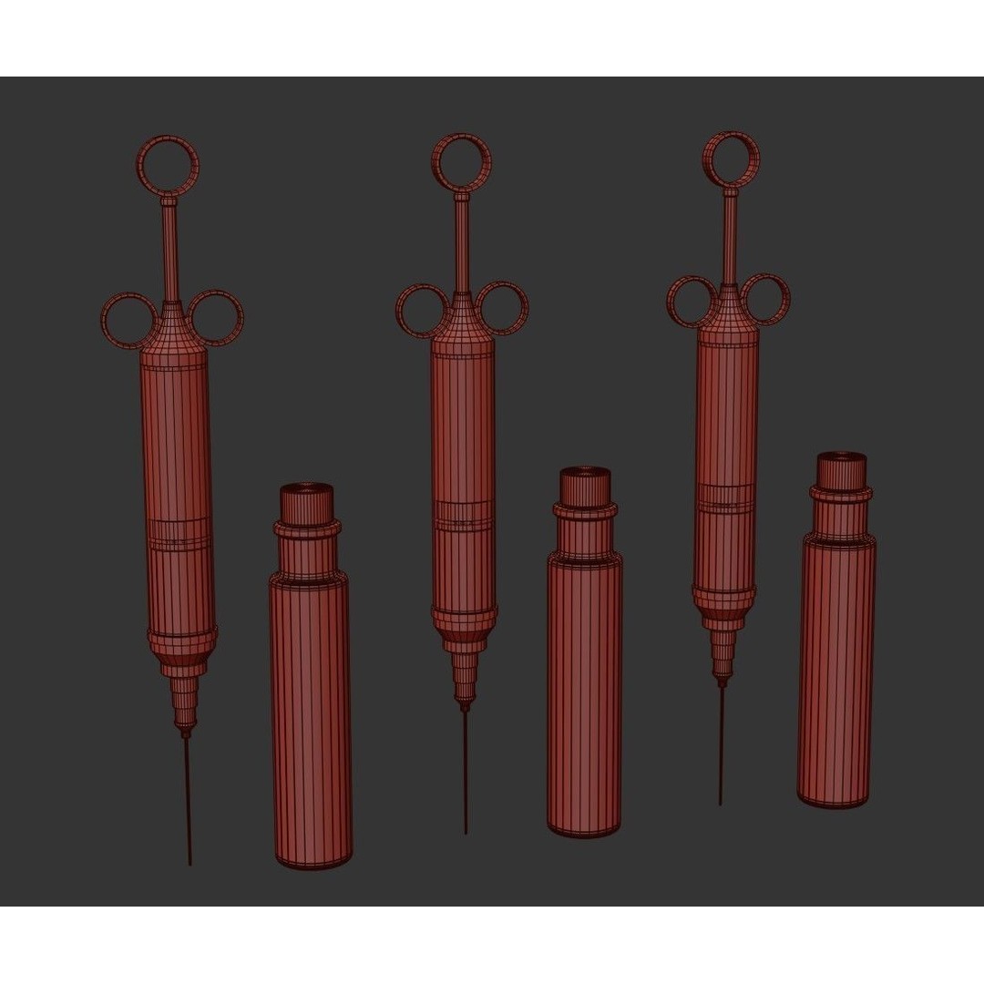 Vintage Medical Syringe 3D Model – Low Poly PBR Game Asset, FBX - View 17