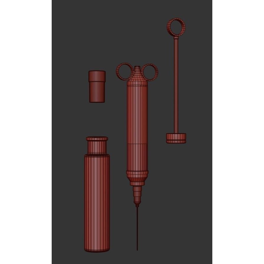 Vintage Medical Syringe 3D Model – Low Poly PBR Game Asset, FBX - View 18