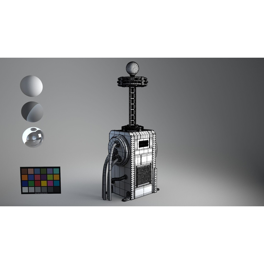 Tesla Coil 3D Model – Retro Industrial Machine, PBR Textures, FBX - View 12
