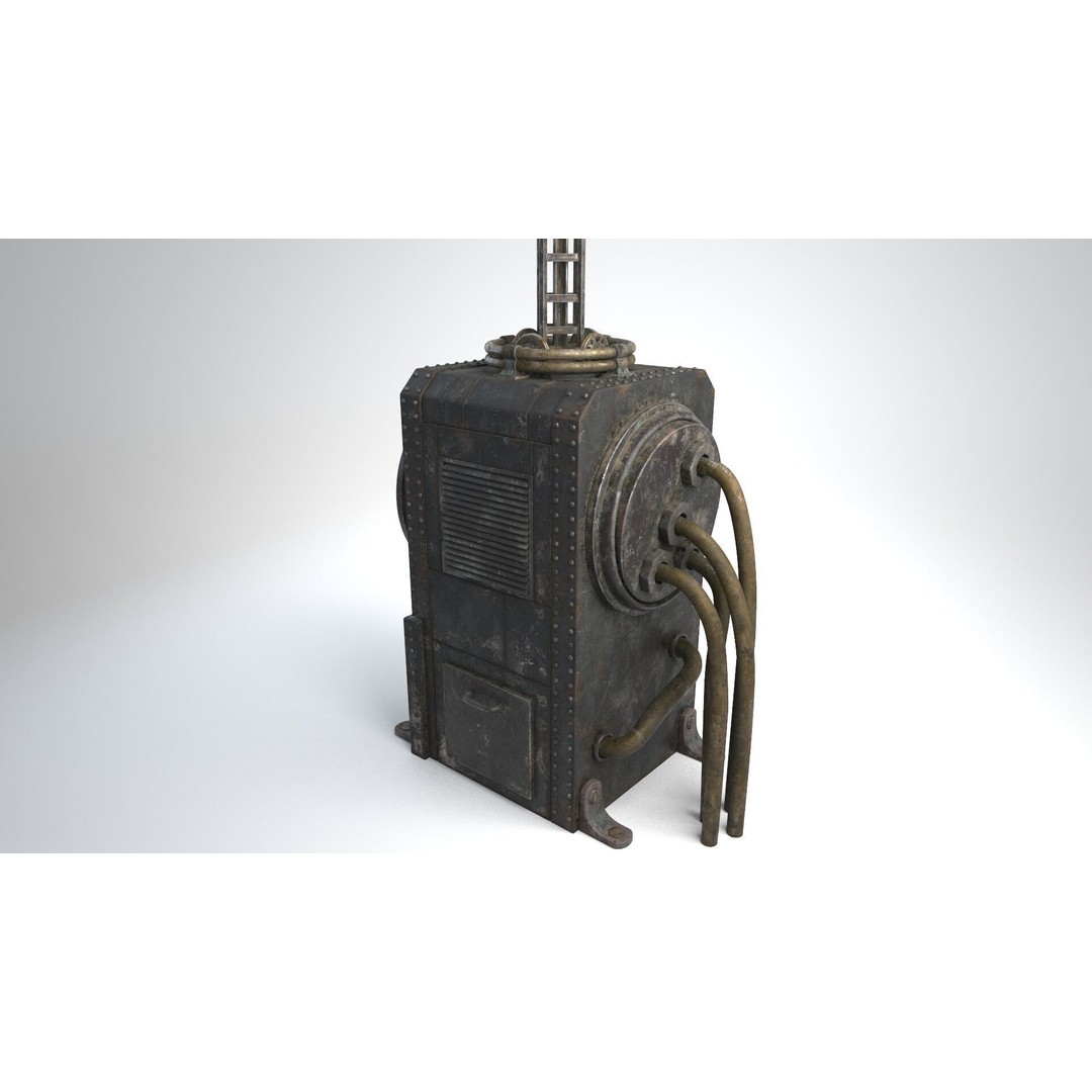 Tesla Coil 3D Model – Retro Industrial Machine, PBR Textures, FBX - View 8