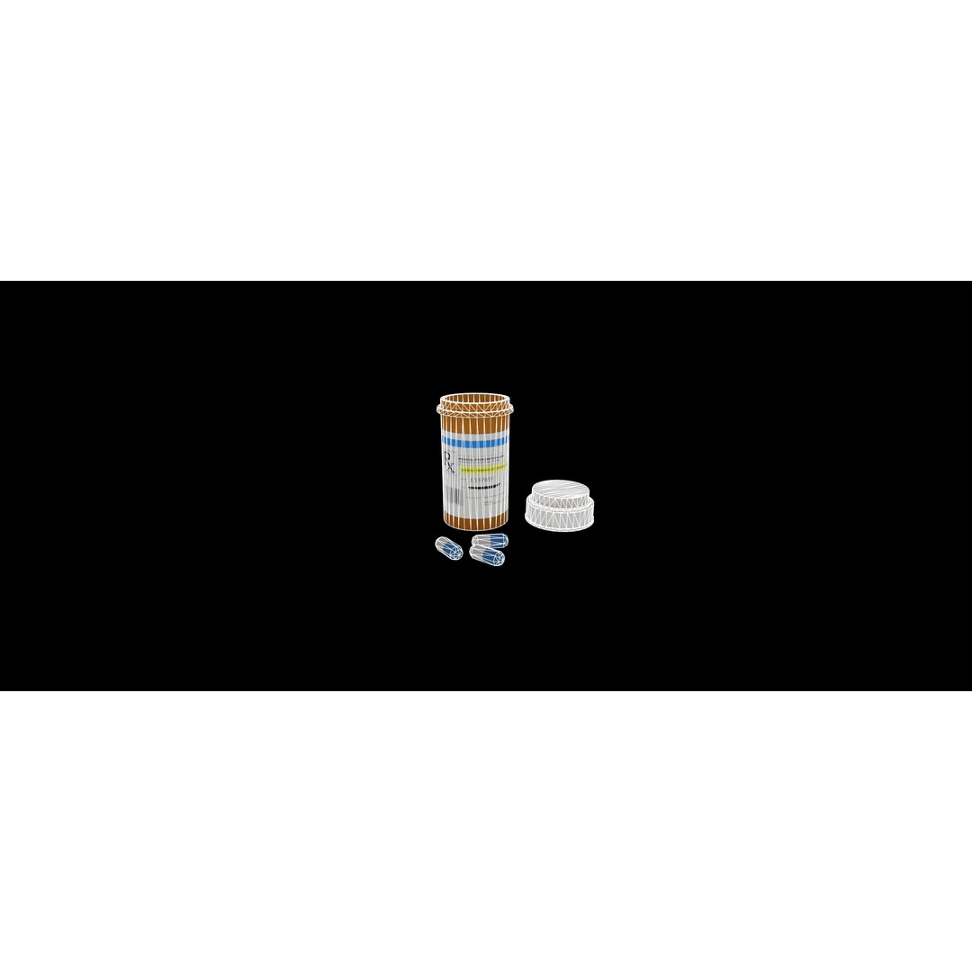 Painkiller Bottle 3D Model – Game Ready Low Poly PBR Asset, FBX